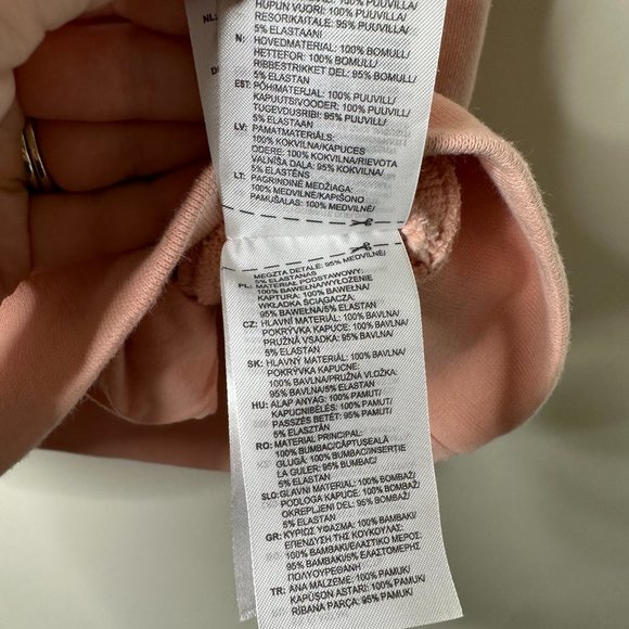 Adidas Women's Blush Pink Big Trefoil Logo Hoodie Sweatshirt Pullover Small - Picture 4 of 6